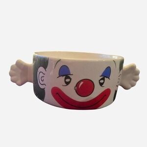 Vintage clown mug/bowl with handles as handles unsure if food safe